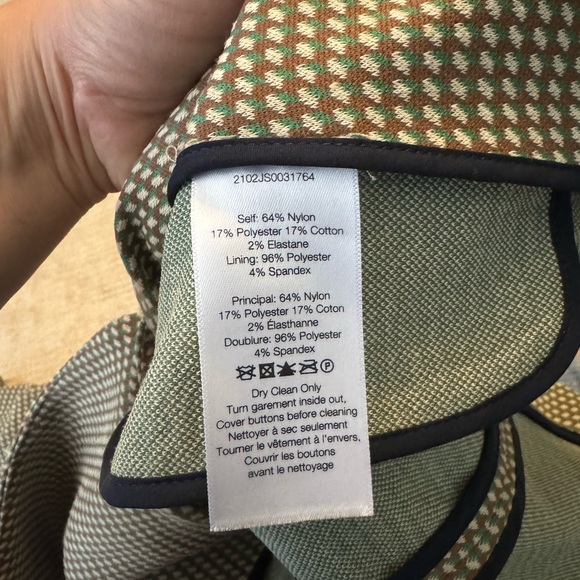 Veronica Beard Brown and Green Checked Blazer 4 - Picture 6 of 6